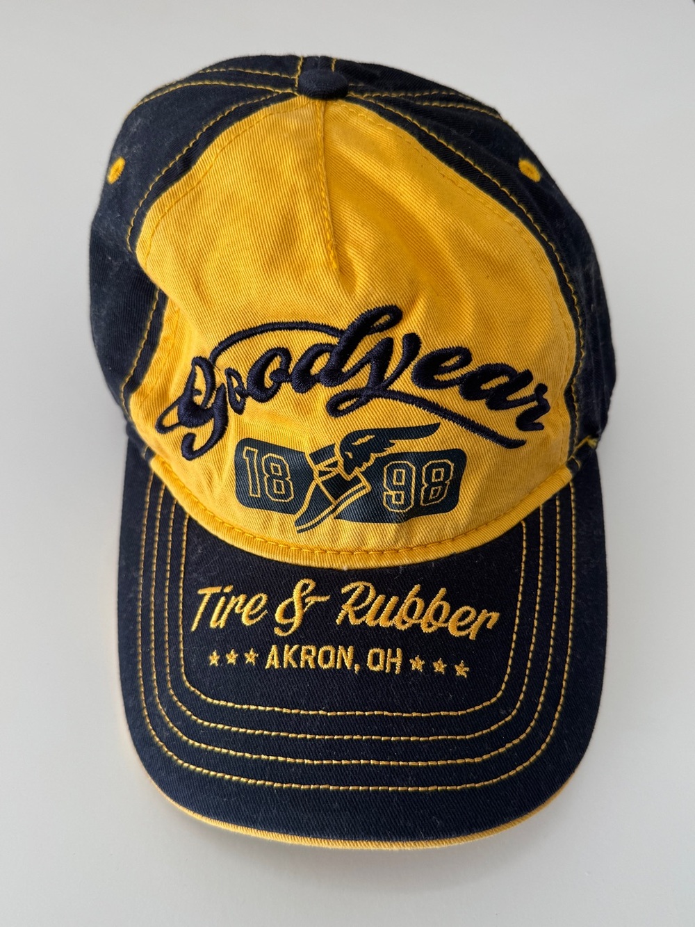 Unisex adjustable baseball cap Goodyear yellow & black embroidered cotton